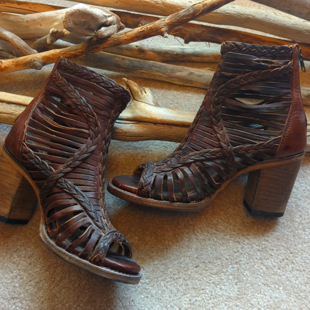 Freebird "Bella" open toe booties. NWOT